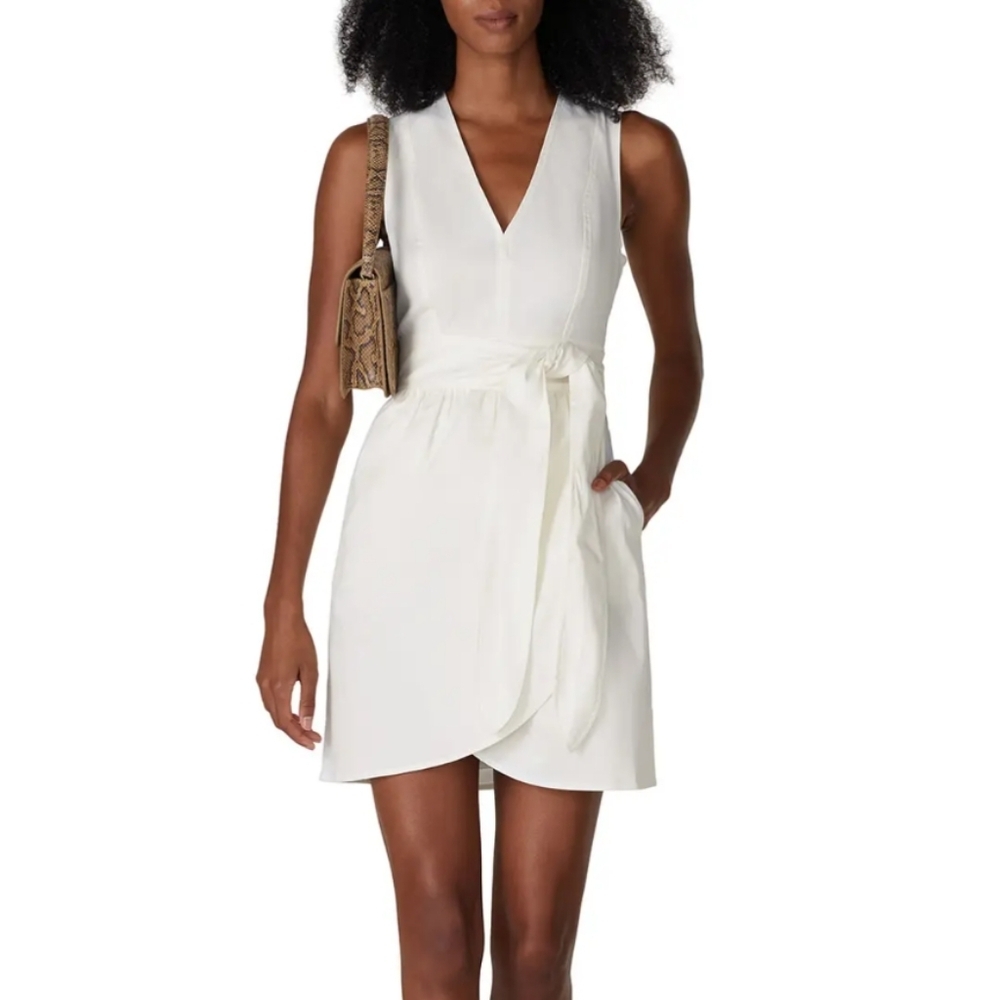 Marissa Webb White Sleeveless V-Neck Dress Women's 12 White Hang